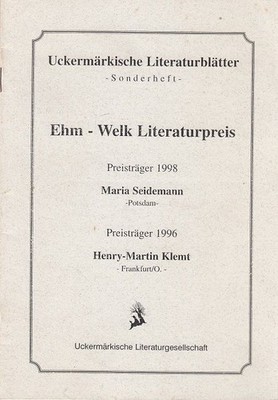 Uckermärkische Literaturblätter - Sonderheft - Ehm Welk Literaturpreis /  Maria 