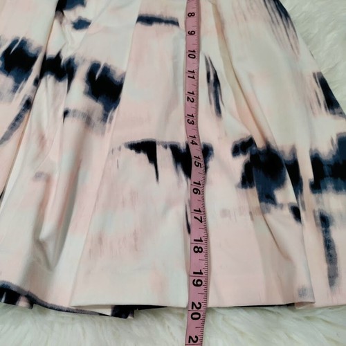 Cynthia Rowley Geometric Short Pleated Skirt with Pockets Light Pink/Blue Small - Picture 9 of 10