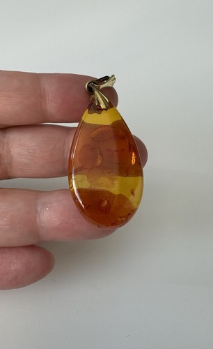 Colgante grande Art Deco AM Double ámbar - joyería antigua - Imagen 7 de 16