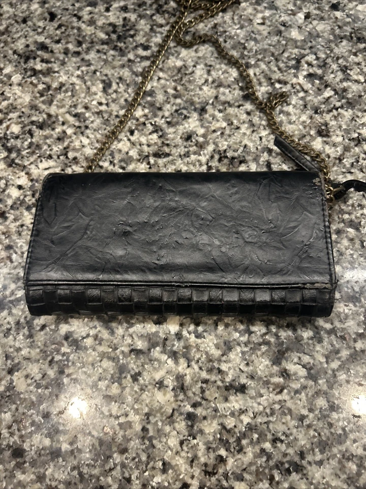 Vans Off the Wall Patinador Mujer Cartera Cartera Cuero Negro Tejido Cadena Old Skool Foto 4 de 4