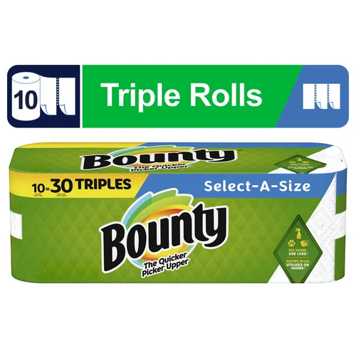 (2 pack) Bounty Select-a-Size Paper Towels, 10 Triple Rolls - Picture 1 of 1