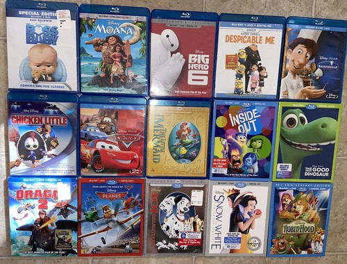 Blu Ray Dvd Lot Of 15 Movies Action Comedy Disney Snow White Cars Planes Moana Ebay