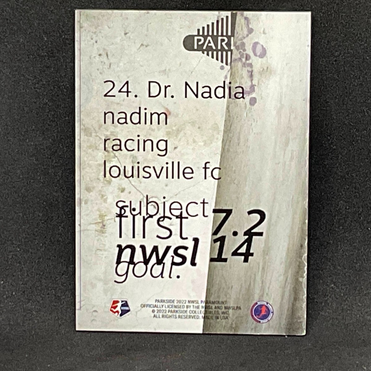 2022 Parkside NSWL Paramount Strikers #24 - Dr. Nadia Nadim