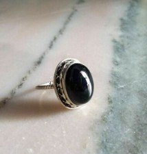 Black Onyx Ring, 925 Silver, Handcraft Ring, Faceted Stone, Anniversary Gift Rin