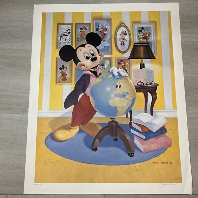 1988 Mickey Mouse 60th Anniversary Portrait Poster Signed 3190/4200 John Hench