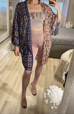 Kimono Cardigan 3/4 Ärmel Strickjacke gemustert H&M Trend Gr. 40