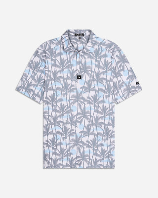 Bad Birdie Men's Small Blue Gray Leisurely Palm Tree Stretch