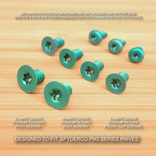 9pc MATT GREEN Custom Titanium Anodized Screw Set for Spyderco Paramilitary PM2