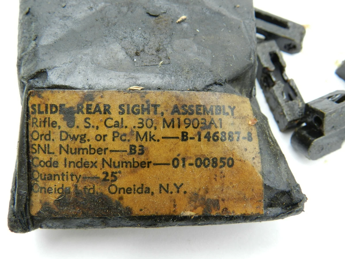 Genuine US M1903 Springfield Rifle Rear Sight Slide Assembly with 