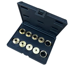 Brass Router Template Guide Bushing Set, Porter Cable style with Case