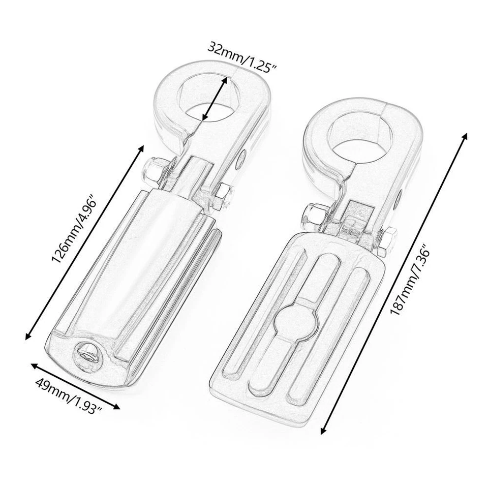 Классические ножные колышки 1,25 дюйма с короткими креплениями для Harley Pan America RA1250  - Изображение 2 из 4