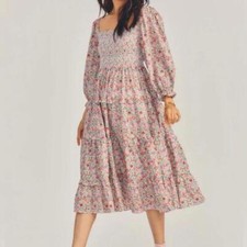 LoveShackFancy x Liberty of London Minnie Floral Tiered Midi Dress Size XS NWT