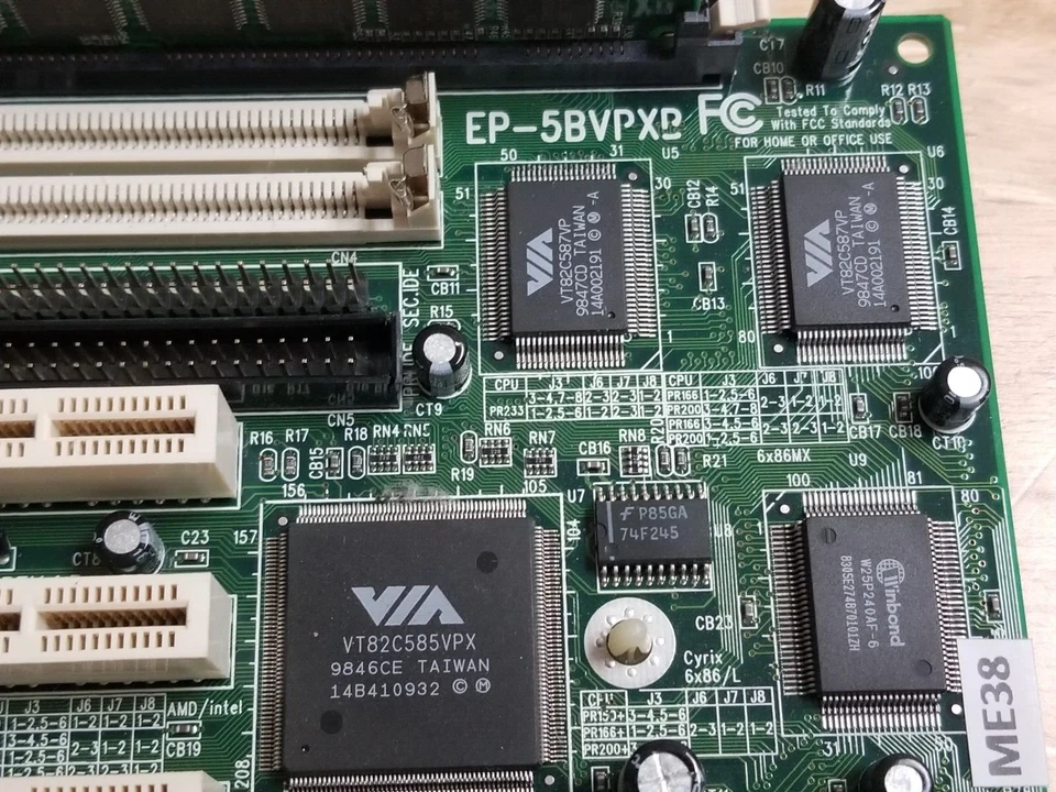 5BVPXB Socket 7 Motherboard, Cyrix 686MX PR233 CPU & 32Mb RAM Retro Games #ME38 - Image 2 of 4