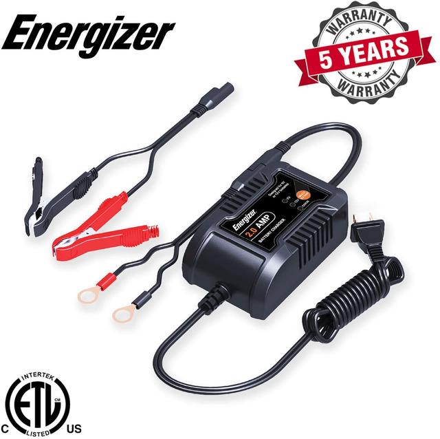 Energizer ENC2A 2 Amp Battery Charger Maintainer 6/12v 5 Year for sale