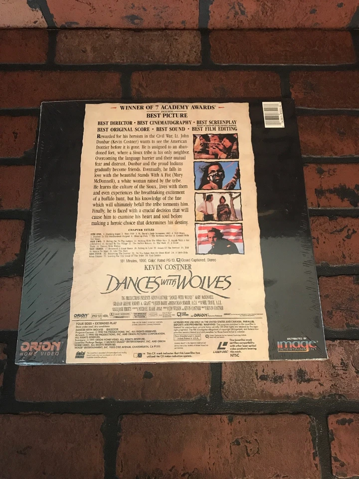 Dances With The Wolves Kevin Costner LaserDisc 7 Academy Awards Double Disc Set - Image 3 of 4
