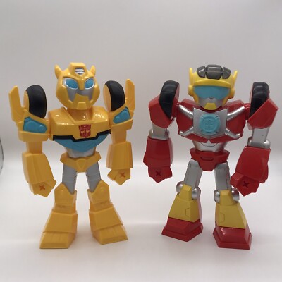 Transformers Rescue Bots Academy Mega Mighties Bumblebee & Hot shot 10  Figures