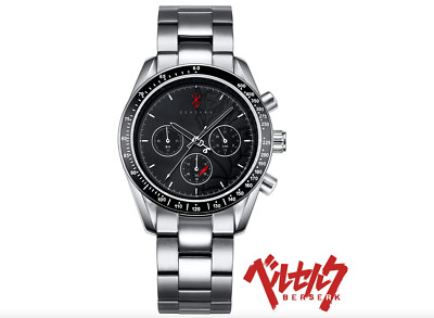 Anime Berserk Natural Diamond Chronograph Wrist watch All silve Limited 500