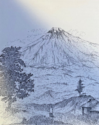 1904 Climbing Mount Fujiyama in Japan illustrated