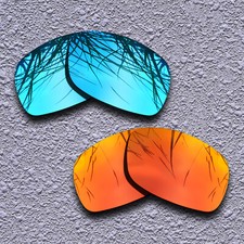 US Blue Fire Red Polarized Replacement Lenses For-Oakley Ravishing