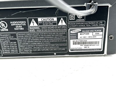 Samsung BD-P1400 HD Blu-Ray/DVD player Blue Line Fully Tested Full