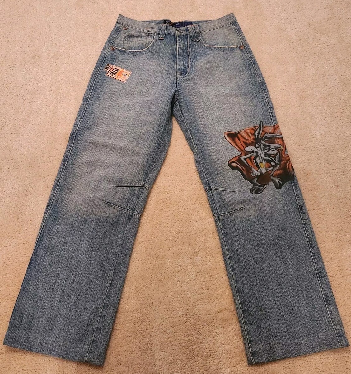 Lot29LUXE Looney Tunes Coyote Jeans Men's Baggy Denim Jeans Lot29LUXE Looney Tunes Coyote Jeans Men's Baggy Denim Jeans