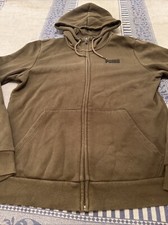 PUMA Womens Zip Hoodie Sweater UK 14 Large Khaki Cotton VGC