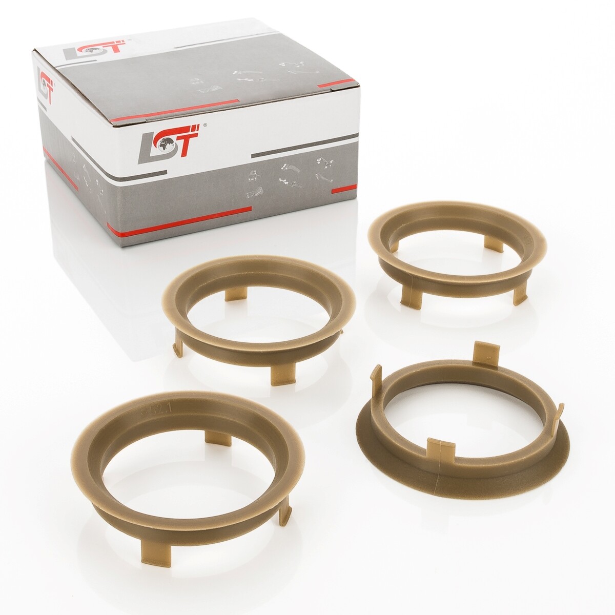 4x Centering Rings Ochre for Alloy Wheels Hub Ø 52.1 mm - Ø 60.1 mm for SUZUKI
