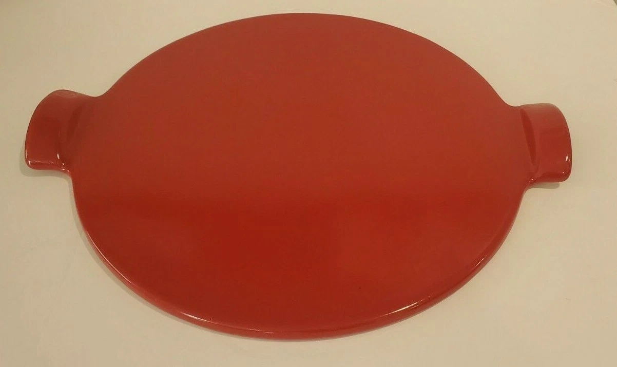 EMILE HENRY FLAME CERAMIC PIZZA STONE ROUND 14.4" RED BBQ DISH FRANCE