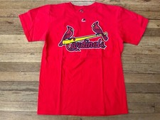 ST LOUIS CARDINALS RED JERSEY SHIRT MATT ADAMS 32 RARE VTG BASEBALL MLB LARGE