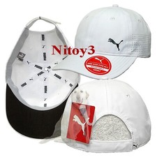 Puma Evercat Black Icon Stream Perforated Baseball Cap-Hat One Size Men White