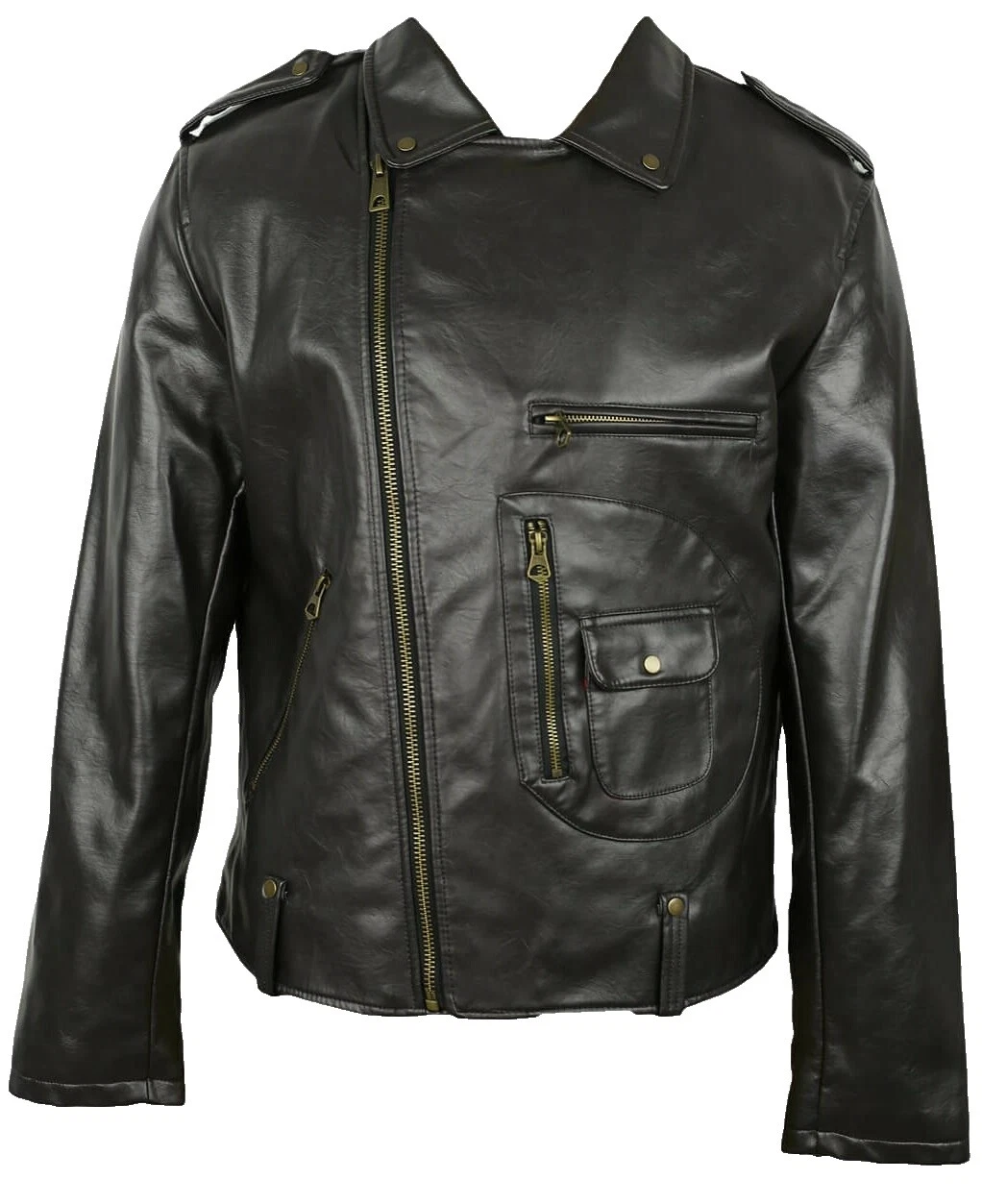 Chaqueta de moto Zara Marrón abrigos, chaquetas y chalecos para hombres