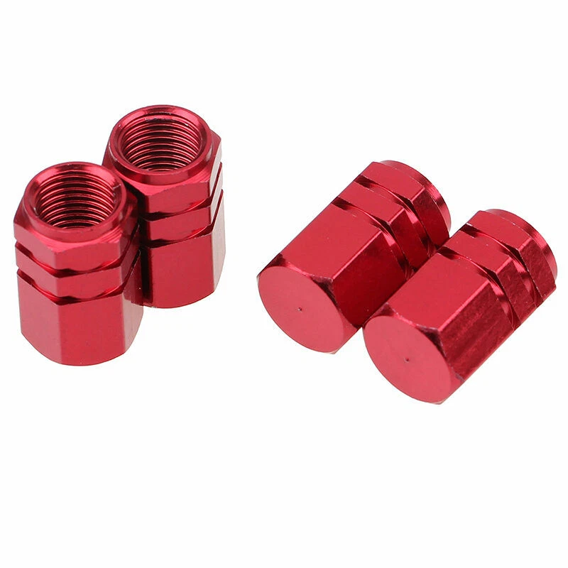 4x Tapas rojas de vástagos de válvula de rueda para puerto de aire cubierta antipolvo para VW Jetta Golf GTI 2000-up Foto 4 de 4