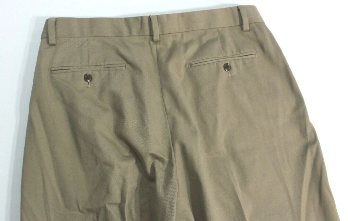 Eddie Baurer NWT Mens Khaki Pleated Front Pants 34 x 36 Wrinkle