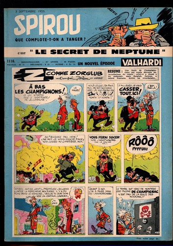 SPIROU n°1116. Hebdomadaire 3 septembre 1959. TBE