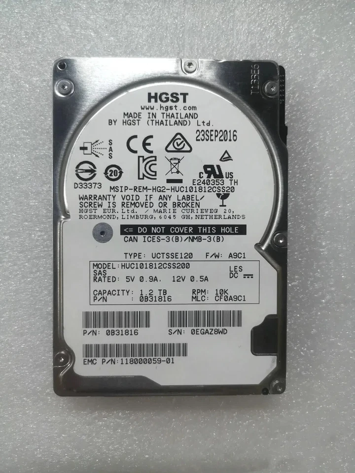 HGST HUC101812CSS200 Ultrastar C10K 1.2TB 12Gb/s SAS 2.5" HDD Hard Drive A - Image 2 of 2