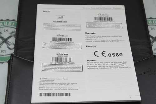 2014 BMW F02 750Li ALPINA B7 OWNERS MANUAL GUIDE W LEATHER CASE OEM - Picture 6 of 8