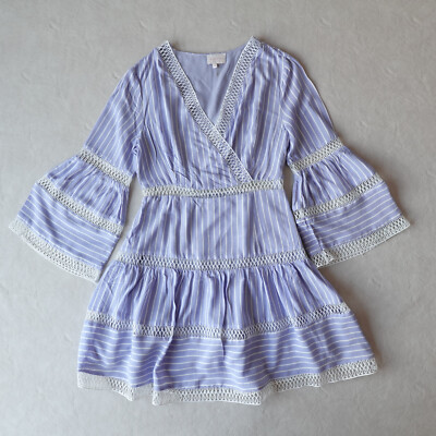 blue dress for baby girl Entro Floral Print Tiered Midi Dress in Blue S