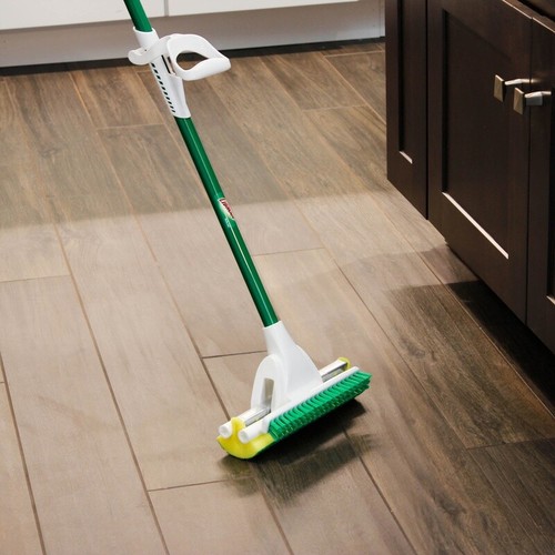 Heavy Duty Sponge Mop W/ Scrub Brush Easy Wring Vinyl Wood Tile Cleaning New - Picture 3 of 9