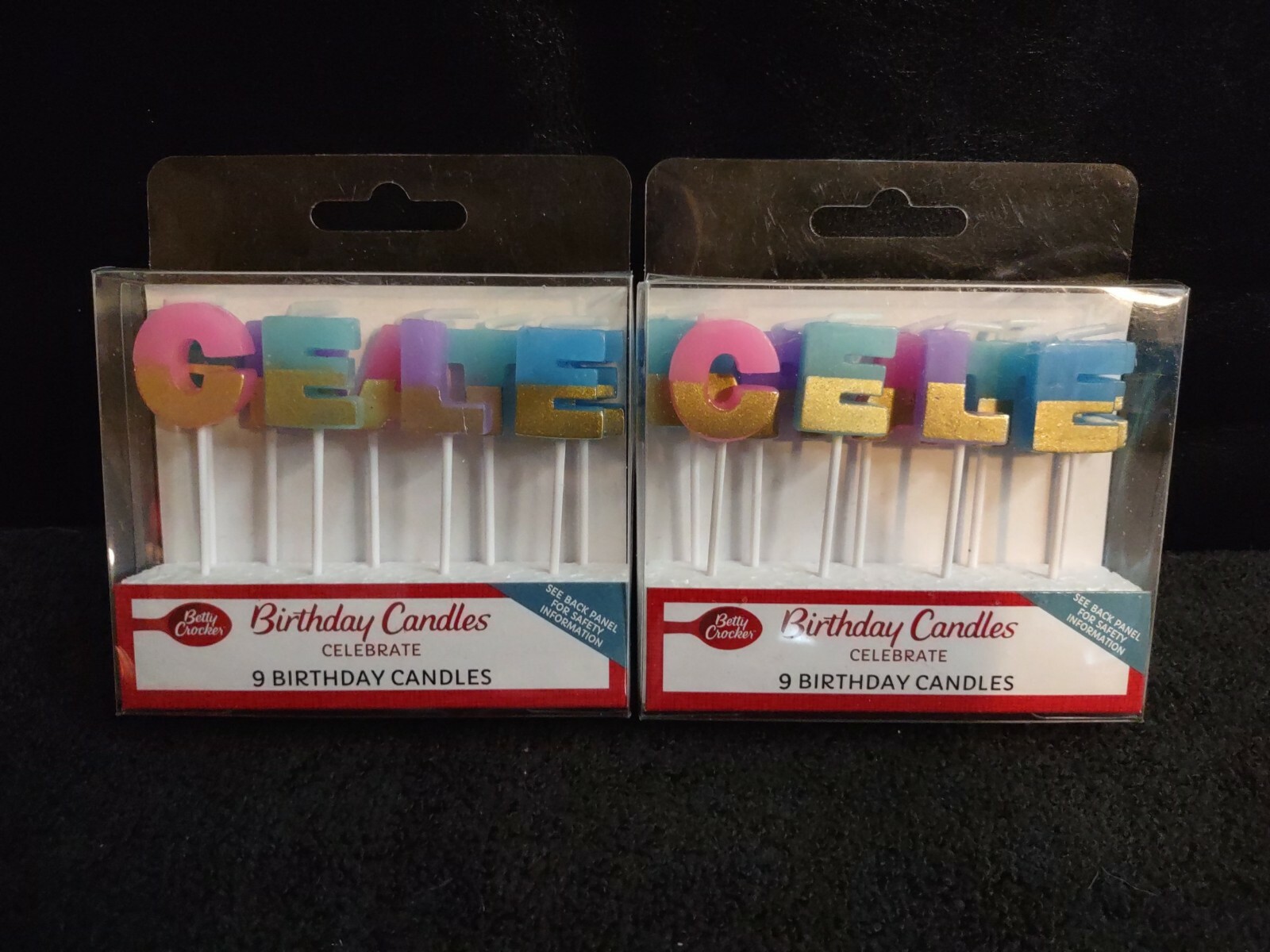 Betty Crocker Happy Birthday Candle Letters 2-Pack Party Cake Topper-image