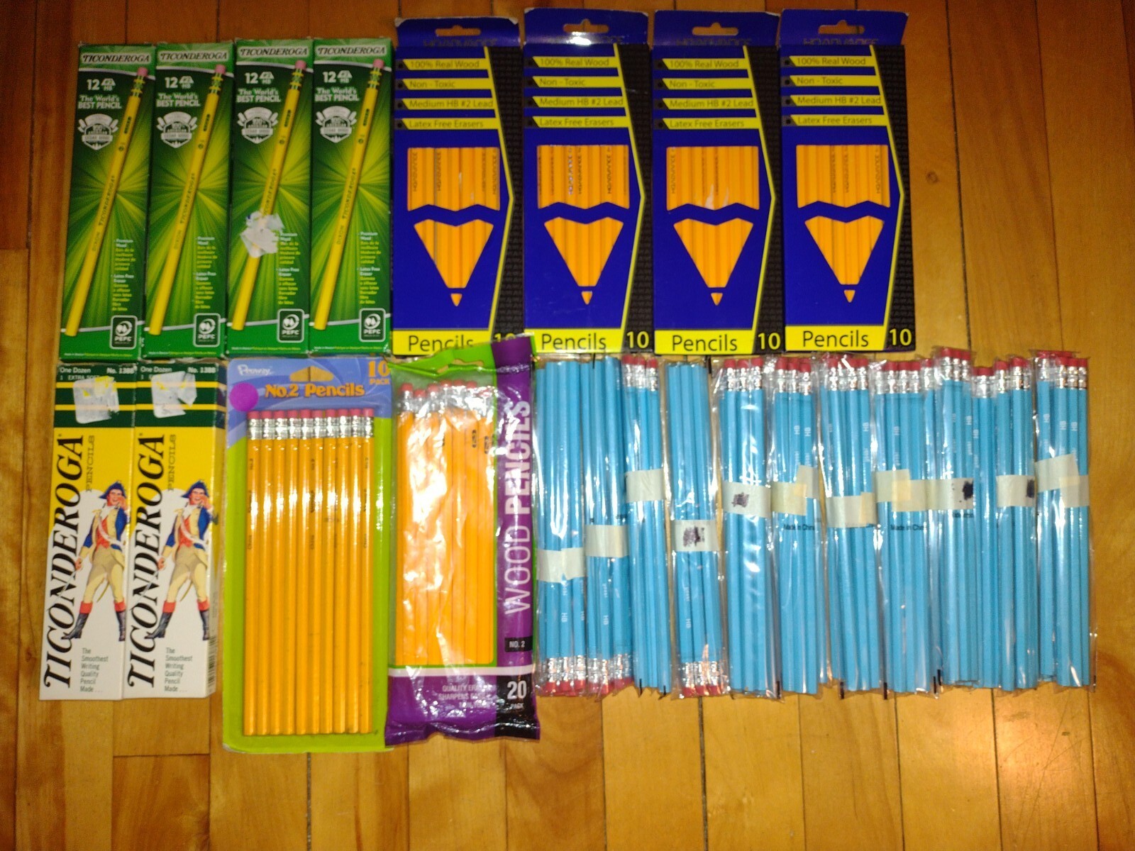 Lot of 241 New Wood Pencils - Winwood, Yoobi, Ticonderoga, HQ Advance, Penway - Premium Quality for School, Office & Art.-image
