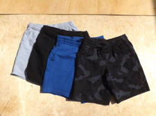 Size Small 6/7 Boys Jersey Pull- On Shorts, Cat  Jack, Camo Grey Blk Blue