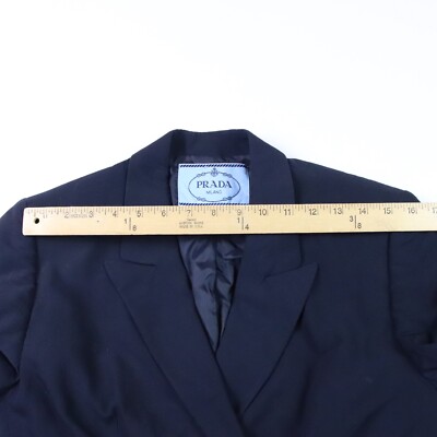 Prada Womens Sports Blazer 44 Coat Jacket Blue Front Button