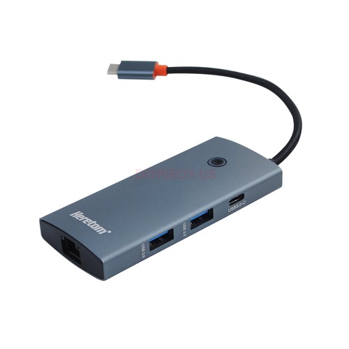 6 in 1 USB C HUB Type-C to HDMI USB 3.0 RJ45 Adapter PD Charger Dock for MacBook - 第 5/23 張圖片