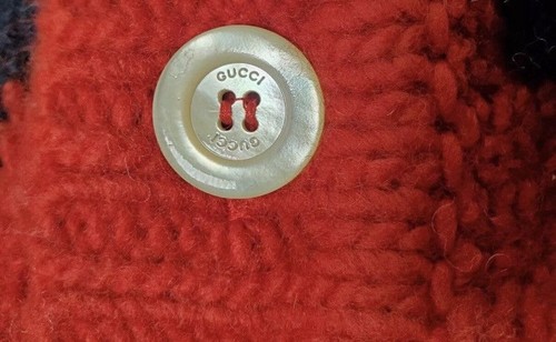 🔥 GUCCI MENS SWEATER ZIGZAG JACQUARD WOOL KNITTED CARDIGAN SIZE XL - SOLD OUT - Picture 5 of 7