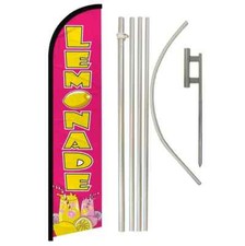 Lemonade Windless Full Curve Advertising Drink Banner Flag  Pole Kit