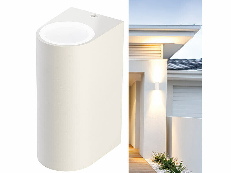 Applique murale up & down blanche Lunartec double faisceau pour spots GU10