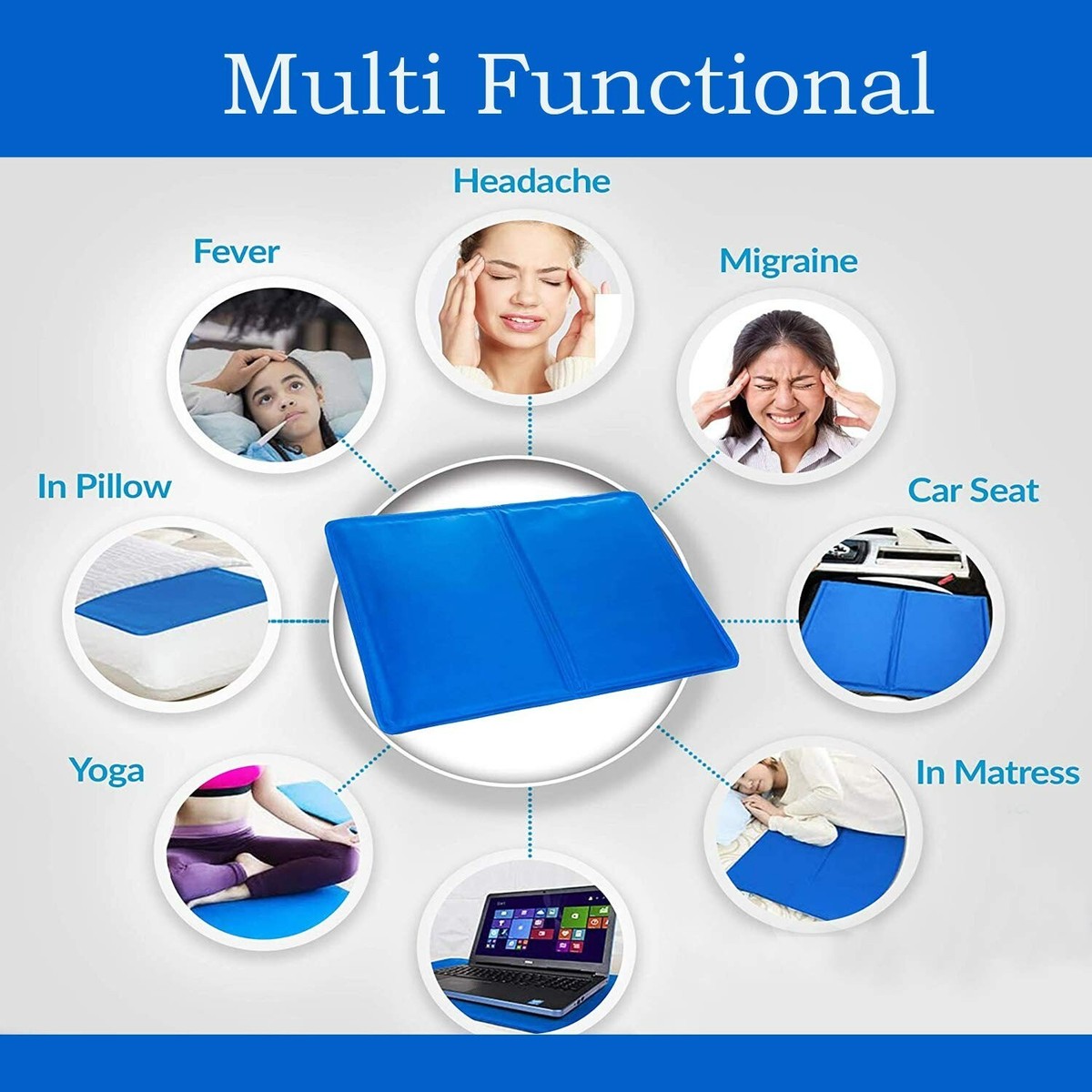 Cooling Gel Pillow Orthopaedic Cervical Gel Firm Head Neck Back