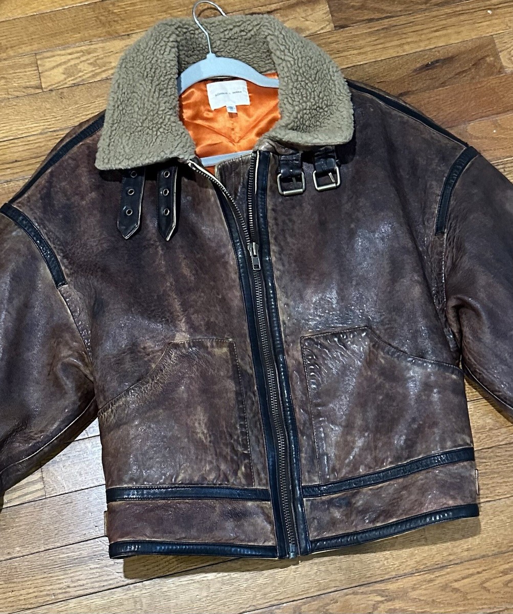 1990 VINTAGE BROWN LAMBSKIN JACKET BOMBER AVIATOR Size M | eBay