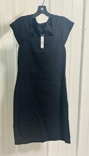Alice +Olivia Kiro Pleated Shoulder Mini Dress Black Size 10 New