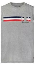 New 16.00 CHAMPION Boys Logo Graphic Muscle Gray Tees - Size: XL 18-20